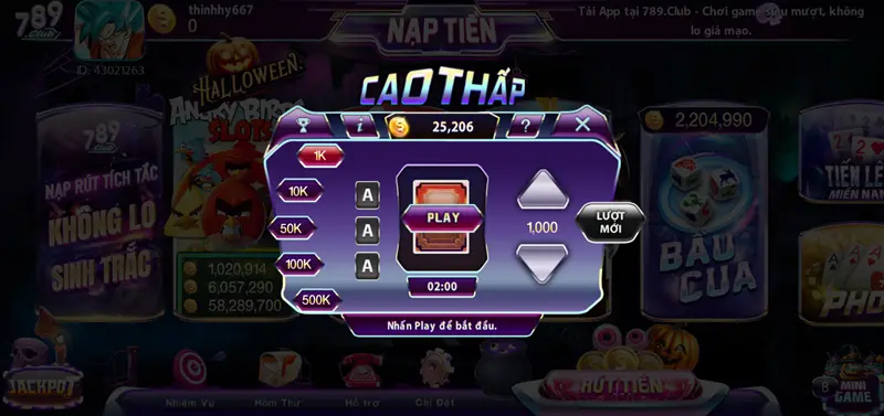 Cao Thấp 789club: Khám phá mini game hấp dẫn đỉnh cao 4 Tính năng hỗ trợ đặc biệt trong Cao Thấp 789club