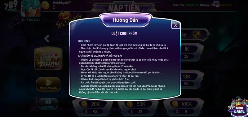 Phỏm 789club: Luật chơi và cách để trở thành cao thủ 3 Tìm hiểu luật chơi Phỏm chi tiết tại 789club
