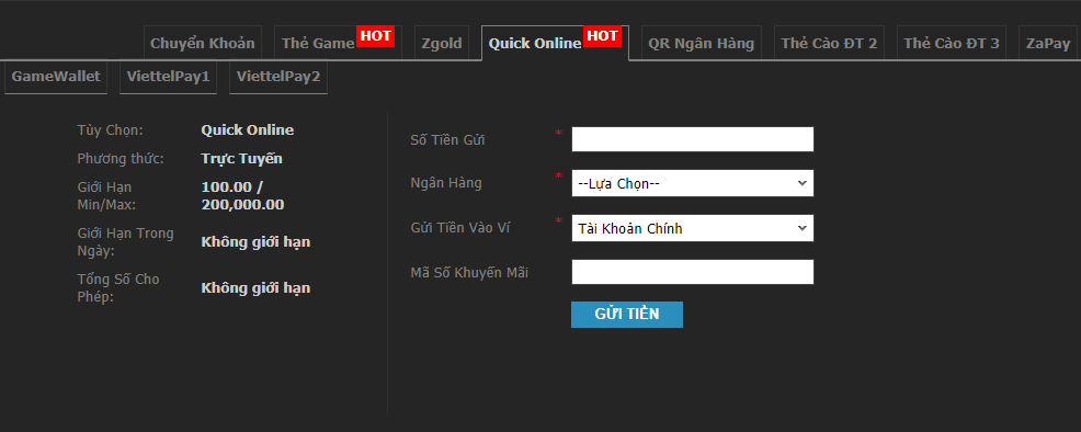 Các hình thức gửi tiền linh hoạt